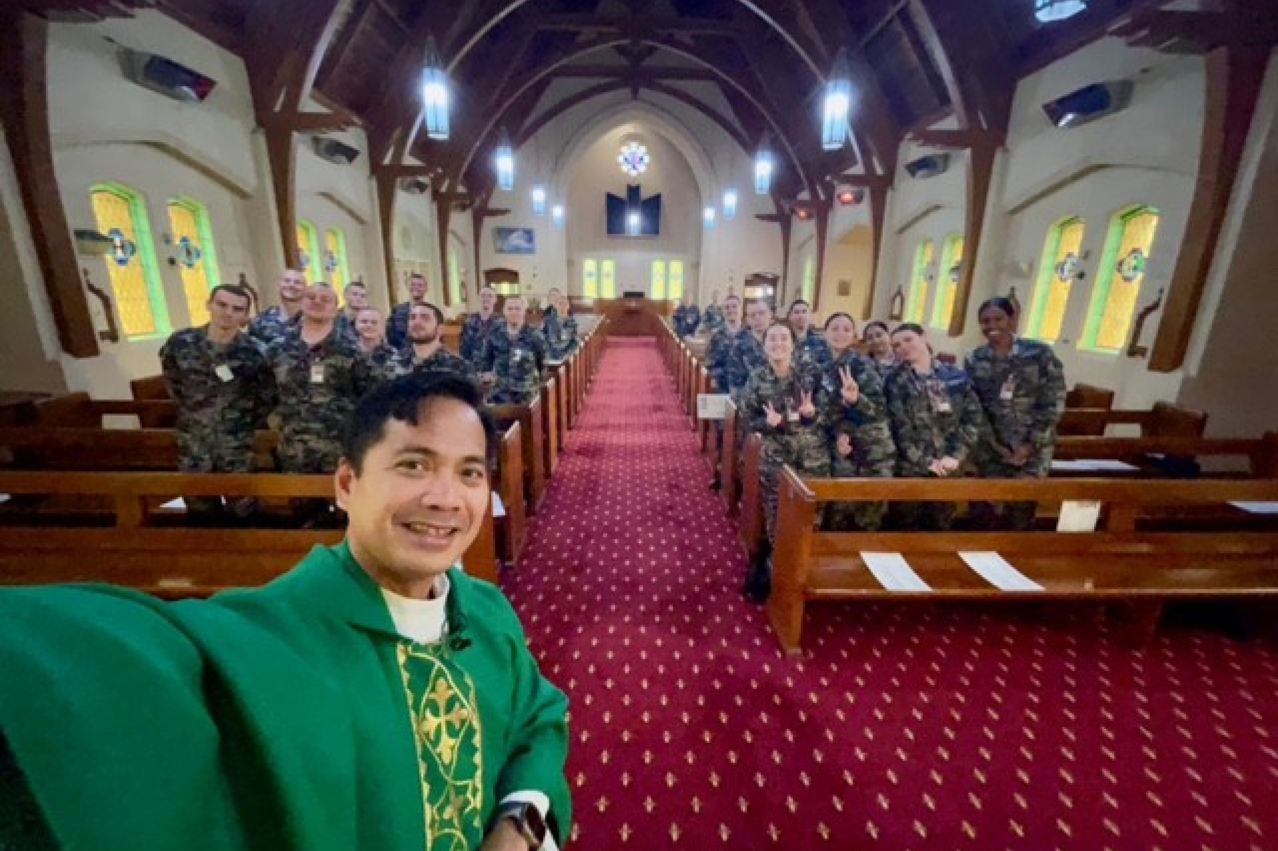 HMAS Cerberus Our Lady Star of the Sea Chapel with Army Chaplain Fr Joel Vergara