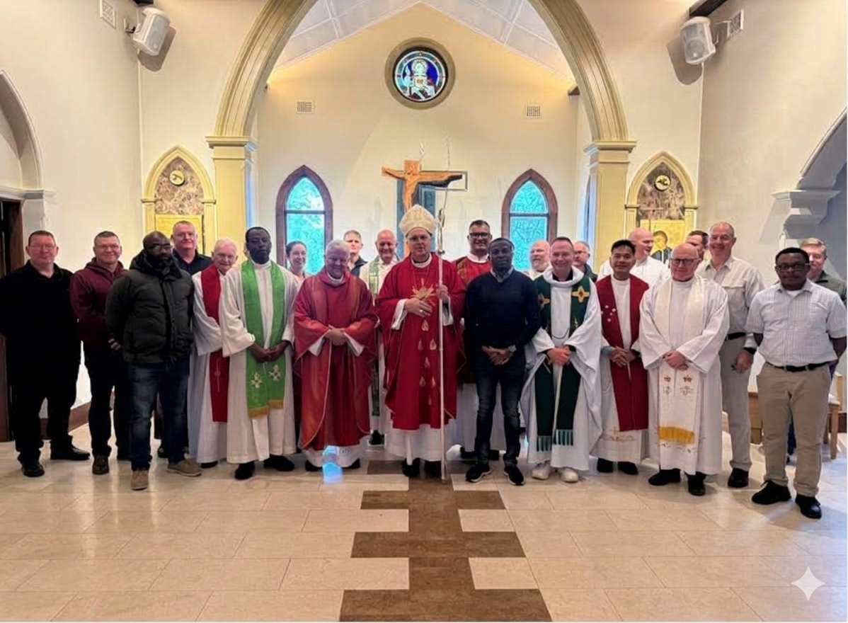 ADF Chaplains with MO Bishop Stuart Hall and Darwin Bishop Charles Gauci at this years Military Chaplain retreat