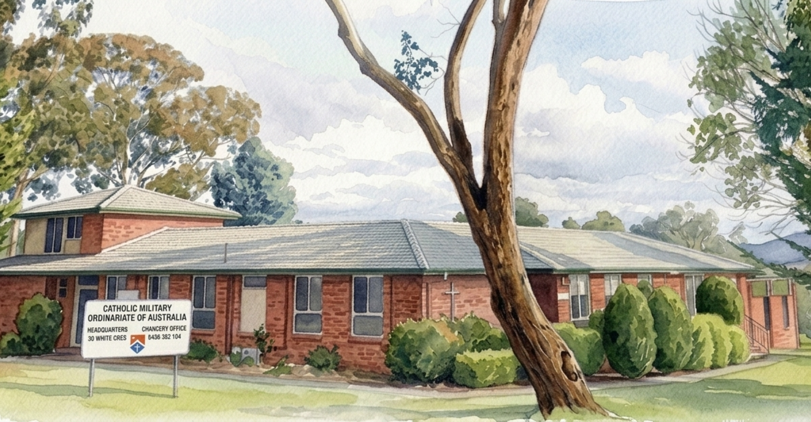 water colour image of the front of the CMOA Chancery Residence building