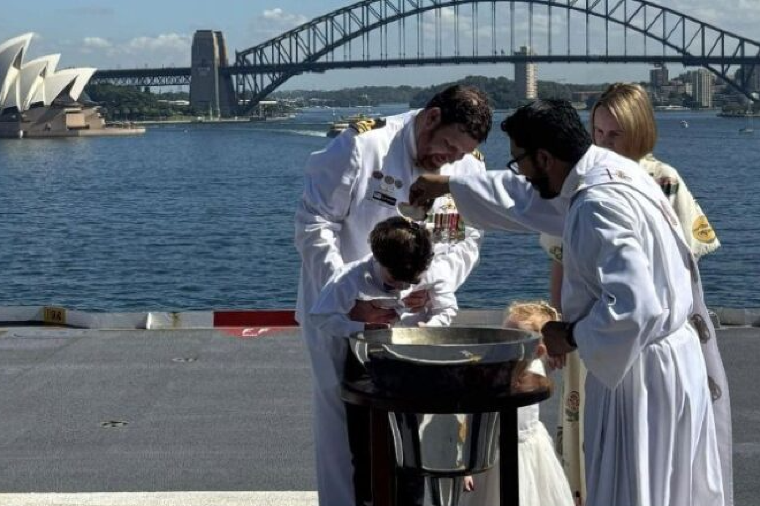Adrian Gomez on HMAS Canberra