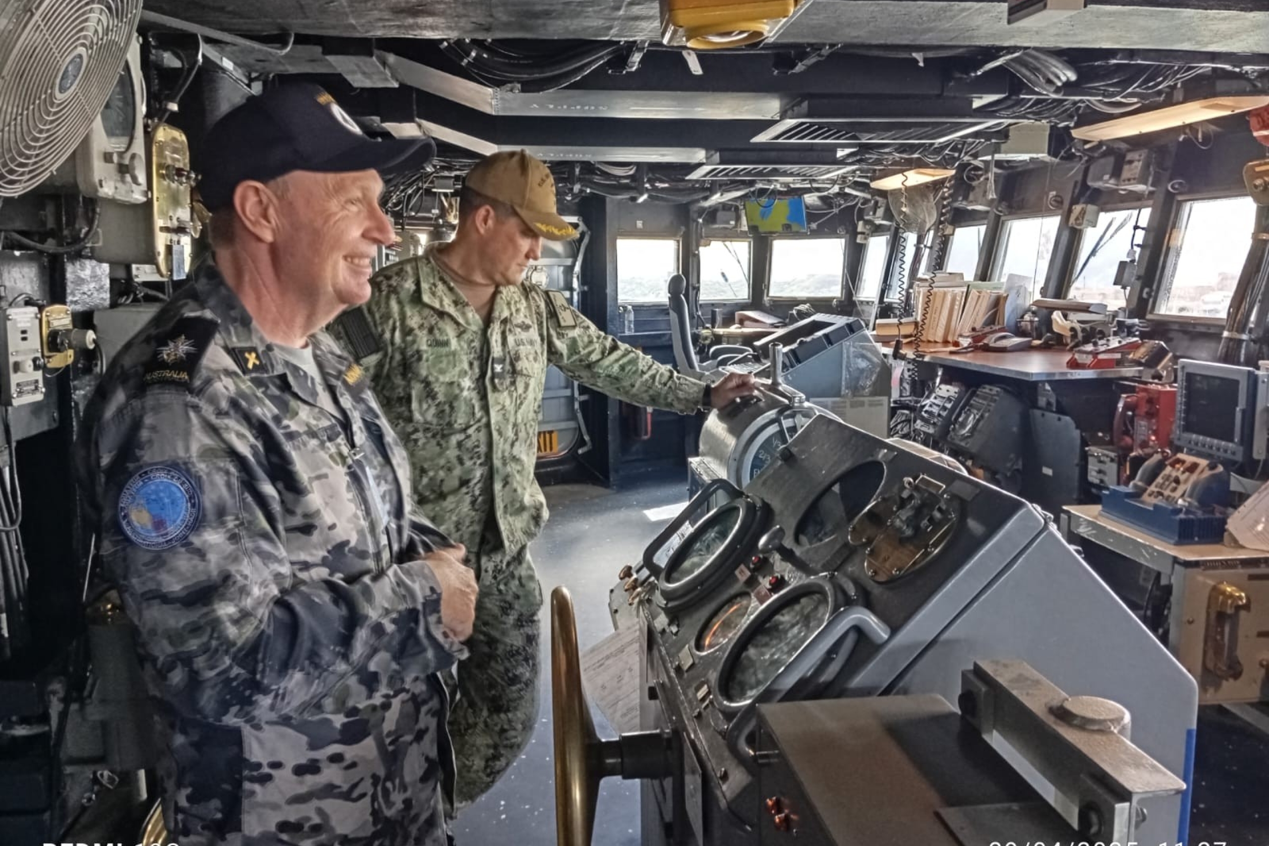 Martin Monaghan on exercise on board one of the US Navy ships