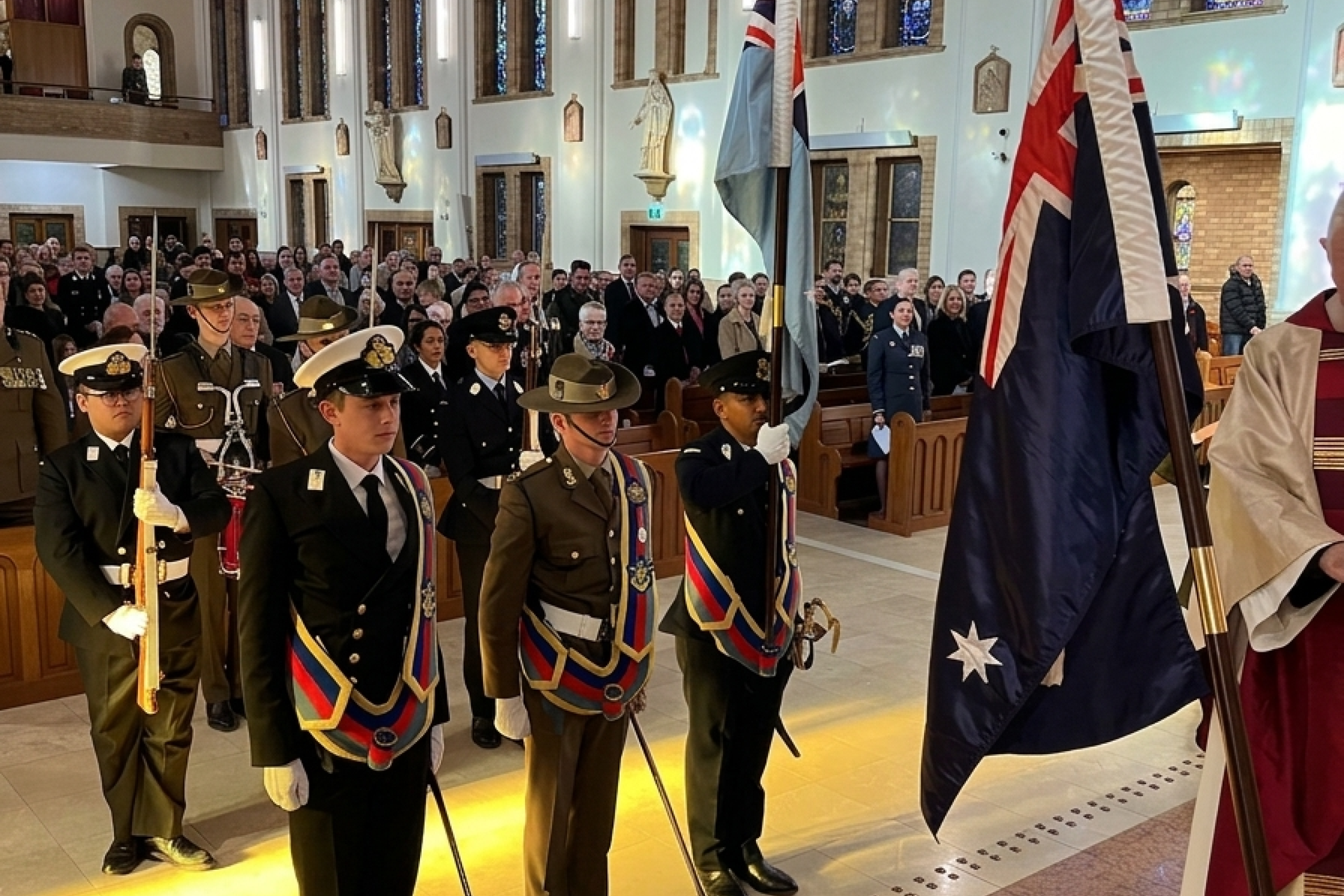 ANZAC Day 2026 ADFA Cadets at St Christophers catheral Canberra
